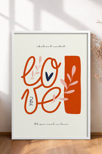 HOMEPACK Ahşap Çerçeveli Tablo Çerçeveli Poster Sanatsal Modern Duvar Dekoru FLOWER-130