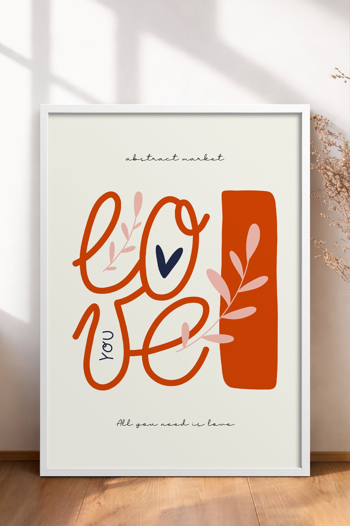 HOMEPACK Ahşap Çerçeveli Tablo Çerçeveli Poster Sanatsal Modern Duvar Dekoru FLOWER-130