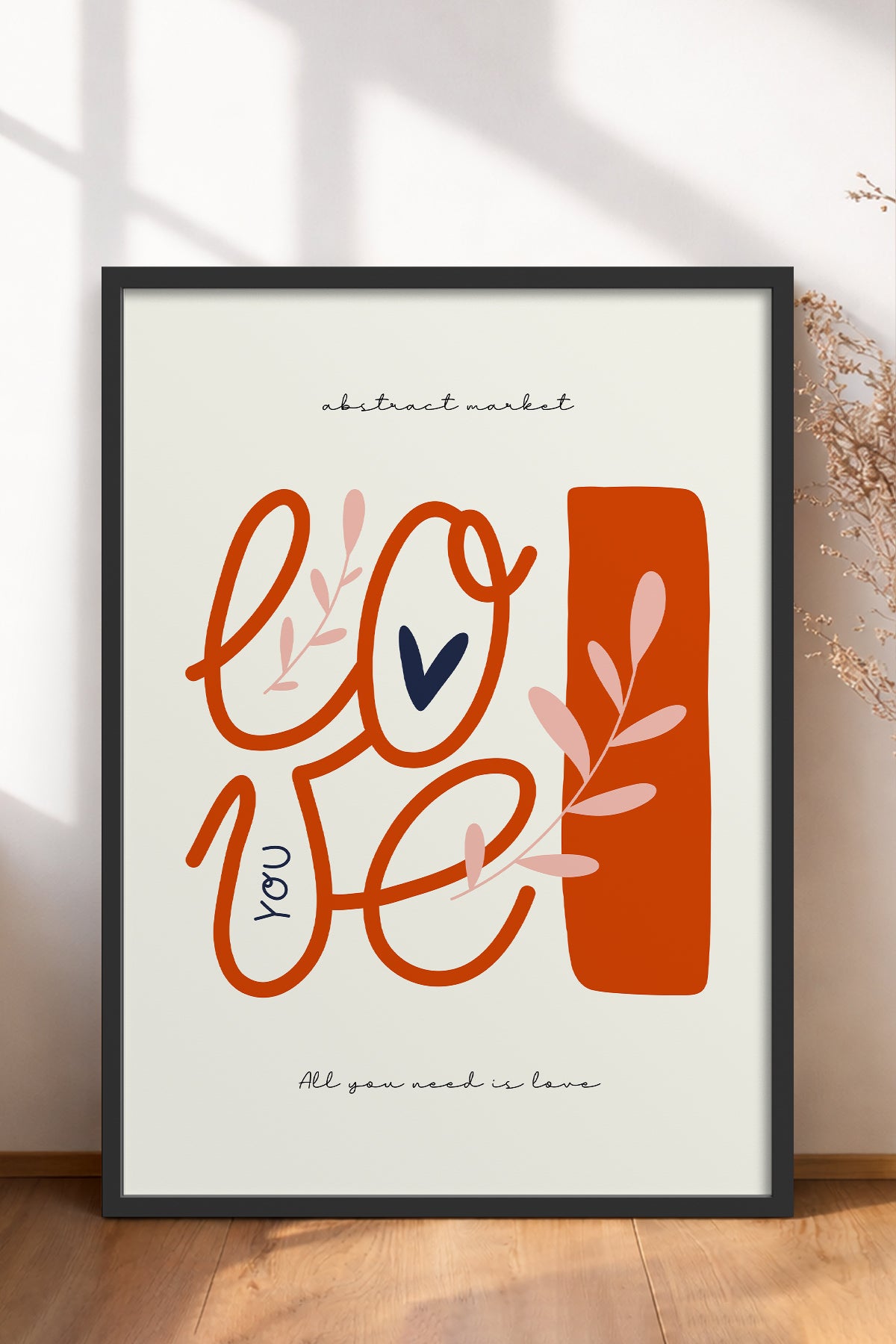 HOMEPACK Ahşap Çerçeveli Tablo Çerçeveli Poster Sanatsal Modern Duvar Dekoru FLOWER-130