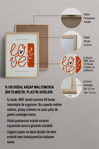 HOMEPACK Ahşap Çerçeveli Tablo Çerçeveli Poster Sanatsal Modern Duvar Dekoru FLOWER-130