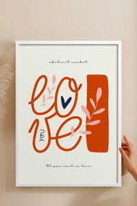 HOMEPACK Ahşap Çerçeveli Tablo Çerçeveli Poster Sanatsal Modern Duvar Dekoru FLOWER-130