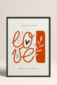 HOMEPACK Ahşap Çerçeveli Tablo Çerçeveli Poster Sanatsal Modern Duvar Dekoru FLOWER-130