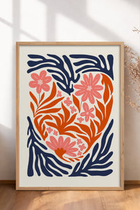 HOMEPACK Ahşap Çerçeveli Tablo Çerçeveli Poster Sanatsal Modern Duvar Dekoru FLOWER-131