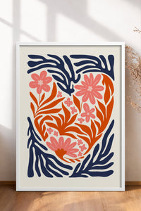HOMEPACK Ahşap Çerçeveli Tablo Çerçeveli Poster Sanatsal Modern Duvar Dekoru FLOWER-131