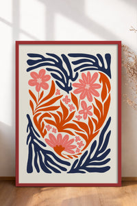 HOMEPACK Ahşap Çerçeveli Tablo Çerçeveli Poster Sanatsal Modern Duvar Dekoru FLOWER-131