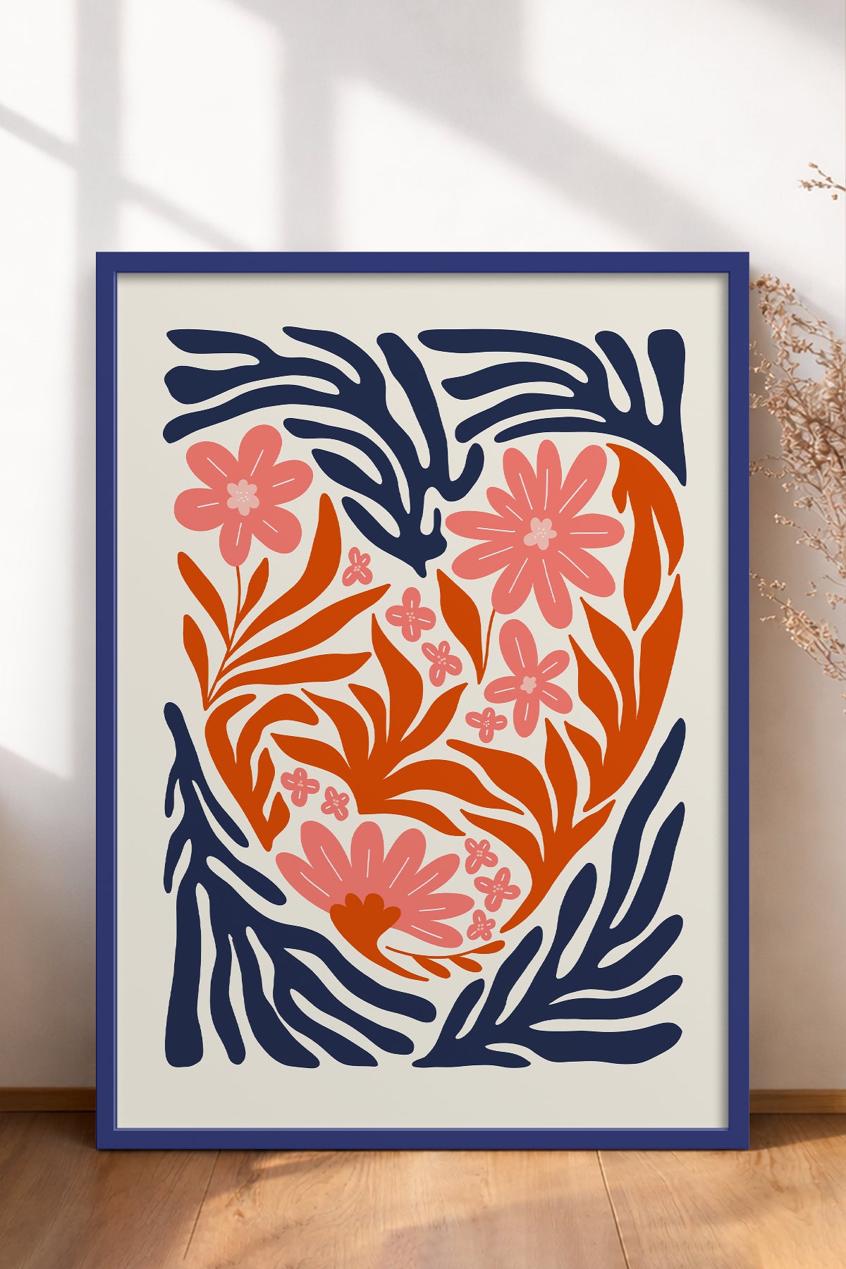 HOMEPACK Ahşap Çerçeveli Tablo Çerçeveli Poster Sanatsal Modern Duvar Dekoru FLOWER-131