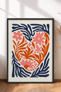 HOMEPACK Ahşap Çerçeveli Tablo Çerçeveli Poster Sanatsal Modern Duvar Dekoru FLOWER-131