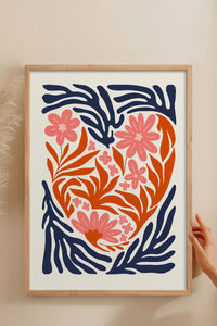 HOMEPACK Ahşap Çerçeveli Tablo Çerçeveli Poster Sanatsal Modern Duvar Dekoru FLOWER-131