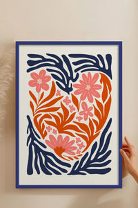 HOMEPACK Ahşap Çerçeveli Tablo Çerçeveli Poster Sanatsal Modern Duvar Dekoru FLOWER-131