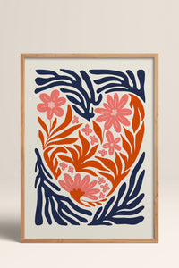 HOMEPACK Ahşap Çerçeveli Tablo Çerçeveli Poster Sanatsal Modern Duvar Dekoru FLOWER-131