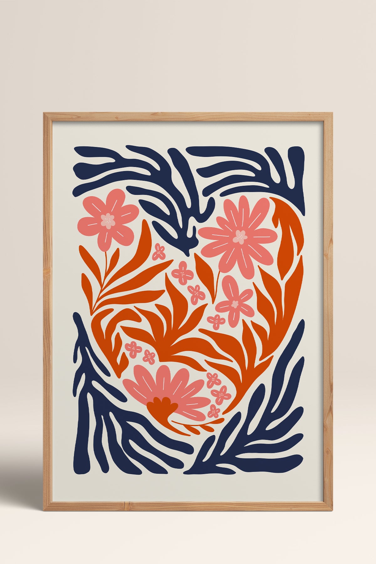 HOMEPACK Ahşap Çerçeveli Tablo Çerçeveli Poster Sanatsal Modern Duvar Dekoru FLOWER-131