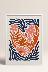 HOMEPACK Ahşap Çerçeveli Tablo Çerçeveli Poster Sanatsal Modern Duvar Dekoru FLOWER-131