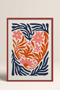HOMEPACK Ahşap Çerçeveli Tablo Çerçeveli Poster Sanatsal Modern Duvar Dekoru FLOWER-131