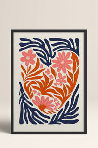 HOMEPACK Ahşap Çerçeveli Tablo Çerçeveli Poster Sanatsal Modern Duvar Dekoru FLOWER-131