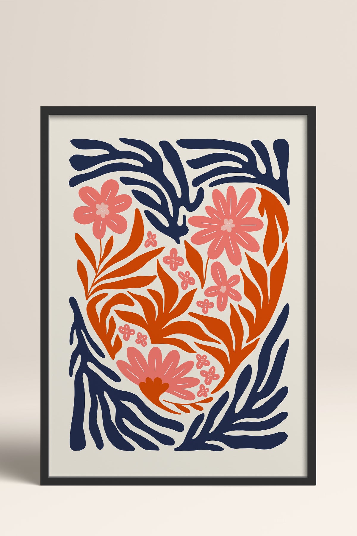 HOMEPACK Ahşap Çerçeveli Tablo Çerçeveli Poster Sanatsal Modern Duvar Dekoru FLOWER-131