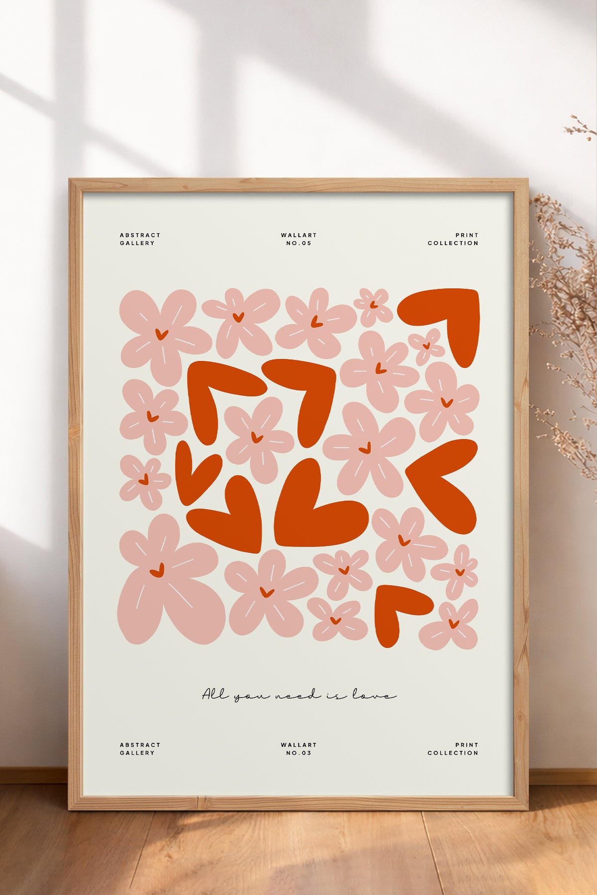 HOMEPACK Ahşap Çerçeveli Tablo Çerçeveli Poster Sanatsal Modern Duvar Dekoru FLOWER-132