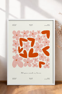 HOMEPACK Ahşap Çerçeveli Tablo Çerçeveli Poster Sanatsal Modern Duvar Dekoru FLOWER-132