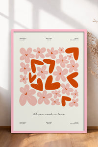 HOMEPACK Ahşap Çerçeveli Tablo Çerçeveli Poster Sanatsal Modern Duvar Dekoru FLOWER-132