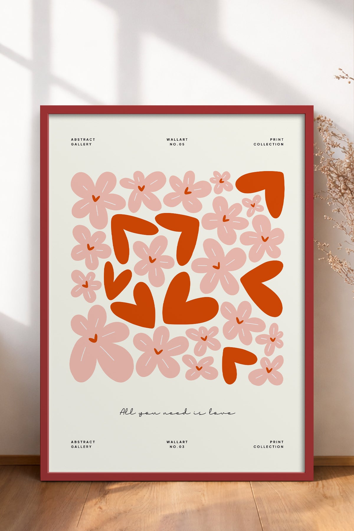 HOMEPACK Ahşap Çerçeveli Tablo Çerçeveli Poster Sanatsal Modern Duvar Dekoru FLOWER-132