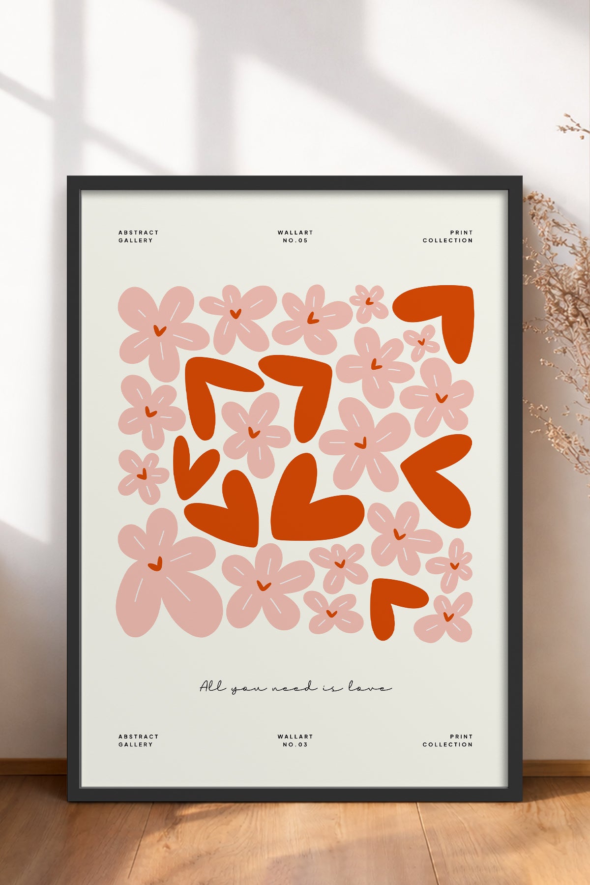 HOMEPACK Ahşap Çerçeveli Tablo Çerçeveli Poster Sanatsal Modern Duvar Dekoru FLOWER-132