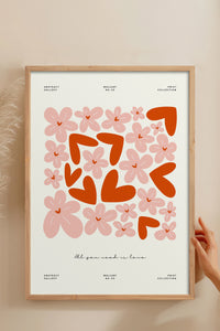 HOMEPACK Ahşap Çerçeveli Tablo Çerçeveli Poster Sanatsal Modern Duvar Dekoru FLOWER-132