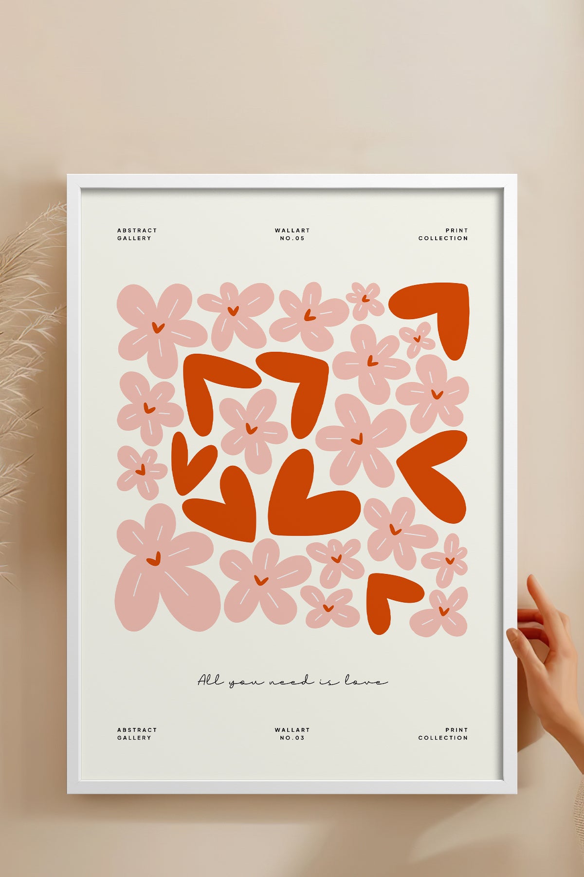 HOMEPACK Ahşap Çerçeveli Tablo Çerçeveli Poster Sanatsal Modern Duvar Dekoru FLOWER-132