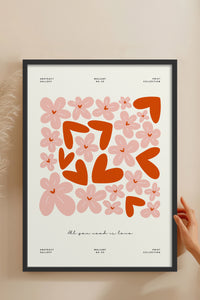 HOMEPACK Ahşap Çerçeveli Tablo Çerçeveli Poster Sanatsal Modern Duvar Dekoru FLOWER-132