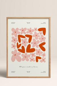 HOMEPACK Ahşap Çerçeveli Tablo Çerçeveli Poster Sanatsal Modern Duvar Dekoru FLOWER-132
