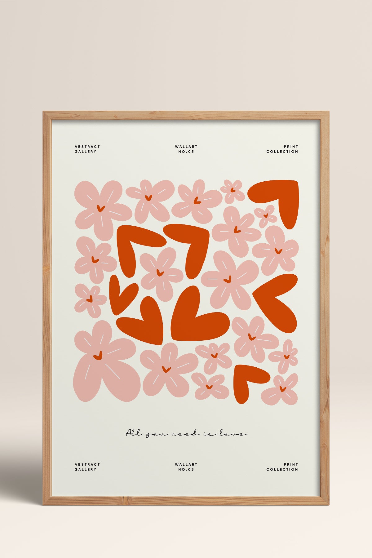 HOMEPACK Ahşap Çerçeveli Tablo Çerçeveli Poster Sanatsal Modern Duvar Dekoru FLOWER-132
