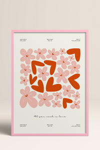 HOMEPACK Ahşap Çerçeveli Tablo Çerçeveli Poster Sanatsal Modern Duvar Dekoru FLOWER-132