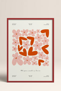 HOMEPACK Ahşap Çerçeveli Tablo Çerçeveli Poster Sanatsal Modern Duvar Dekoru FLOWER-132