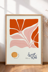 HOMEPACK Ahşap Çerçeveli Tablo Çerçeveli Poster Sanatsal Modern Duvar Dekoru FLOWER-133