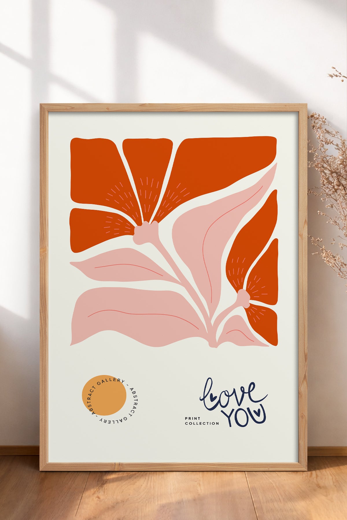 HOMEPACK Ahşap Çerçeveli Tablo Çerçeveli Poster Sanatsal Modern Duvar Dekoru FLOWER-133