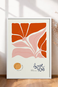 HOMEPACK Ahşap Çerçeveli Tablo Çerçeveli Poster Sanatsal Modern Duvar Dekoru FLOWER-133