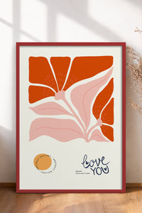 HOMEPACK Ahşap Çerçeveli Tablo Çerçeveli Poster Sanatsal Modern Duvar Dekoru FLOWER-133