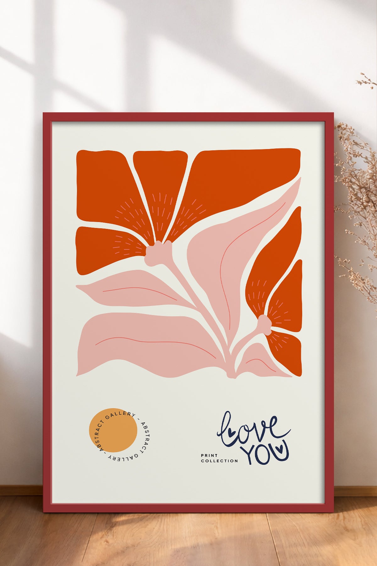 HOMEPACK Ahşap Çerçeveli Tablo Çerçeveli Poster Sanatsal Modern Duvar Dekoru FLOWER-133