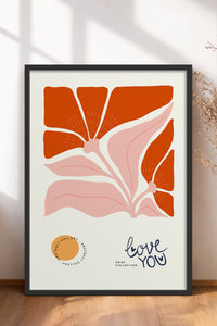 HOMEPACK Ahşap Çerçeveli Tablo Çerçeveli Poster Sanatsal Modern Duvar Dekoru FLOWER-133
