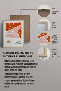 HOMEPACK Ahşap Çerçeveli Tablo Çerçeveli Poster Sanatsal Modern Duvar Dekoru FLOWER-133