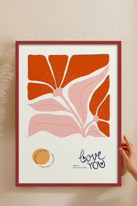 HOMEPACK Ahşap Çerçeveli Tablo Çerçeveli Poster Sanatsal Modern Duvar Dekoru FLOWER-133