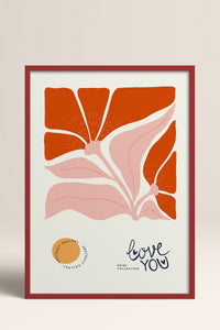 HOMEPACK Ahşap Çerçeveli Tablo Çerçeveli Poster Sanatsal Modern Duvar Dekoru FLOWER-133