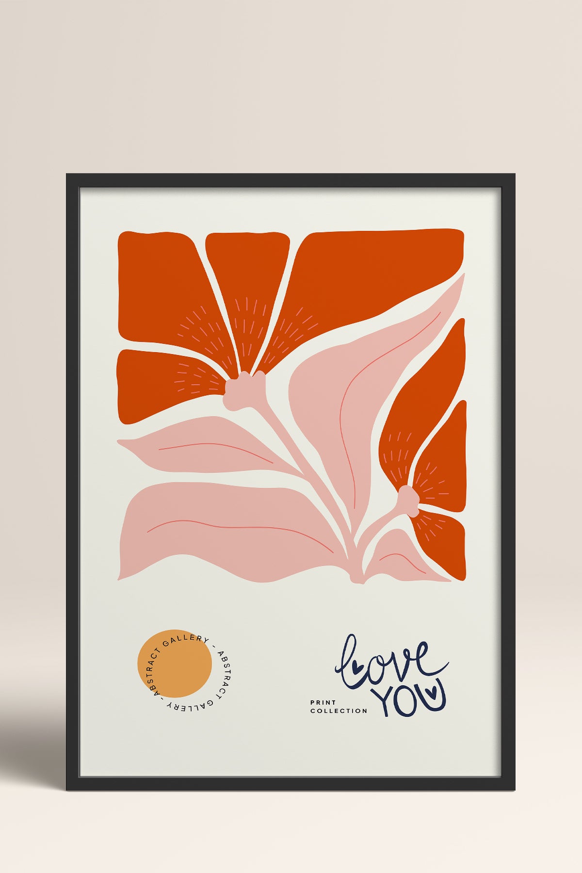HOMEPACK Ahşap Çerçeveli Tablo Çerçeveli Poster Sanatsal Modern Duvar Dekoru FLOWER-133