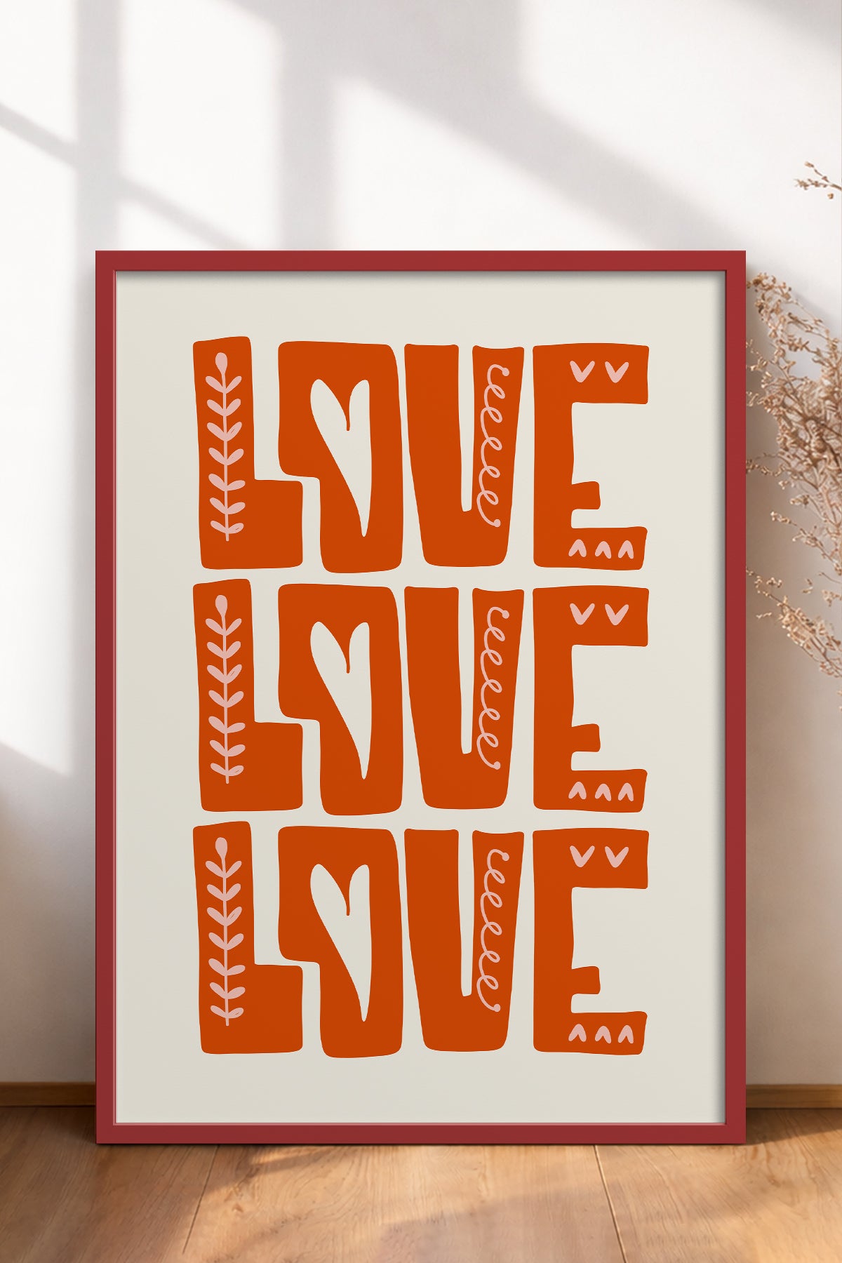 HOMEPACK Ahşap Çerçeveli Tablo Çerçeveli Poster Sanatsal Modern Duvar Dekoru FLOWER-134