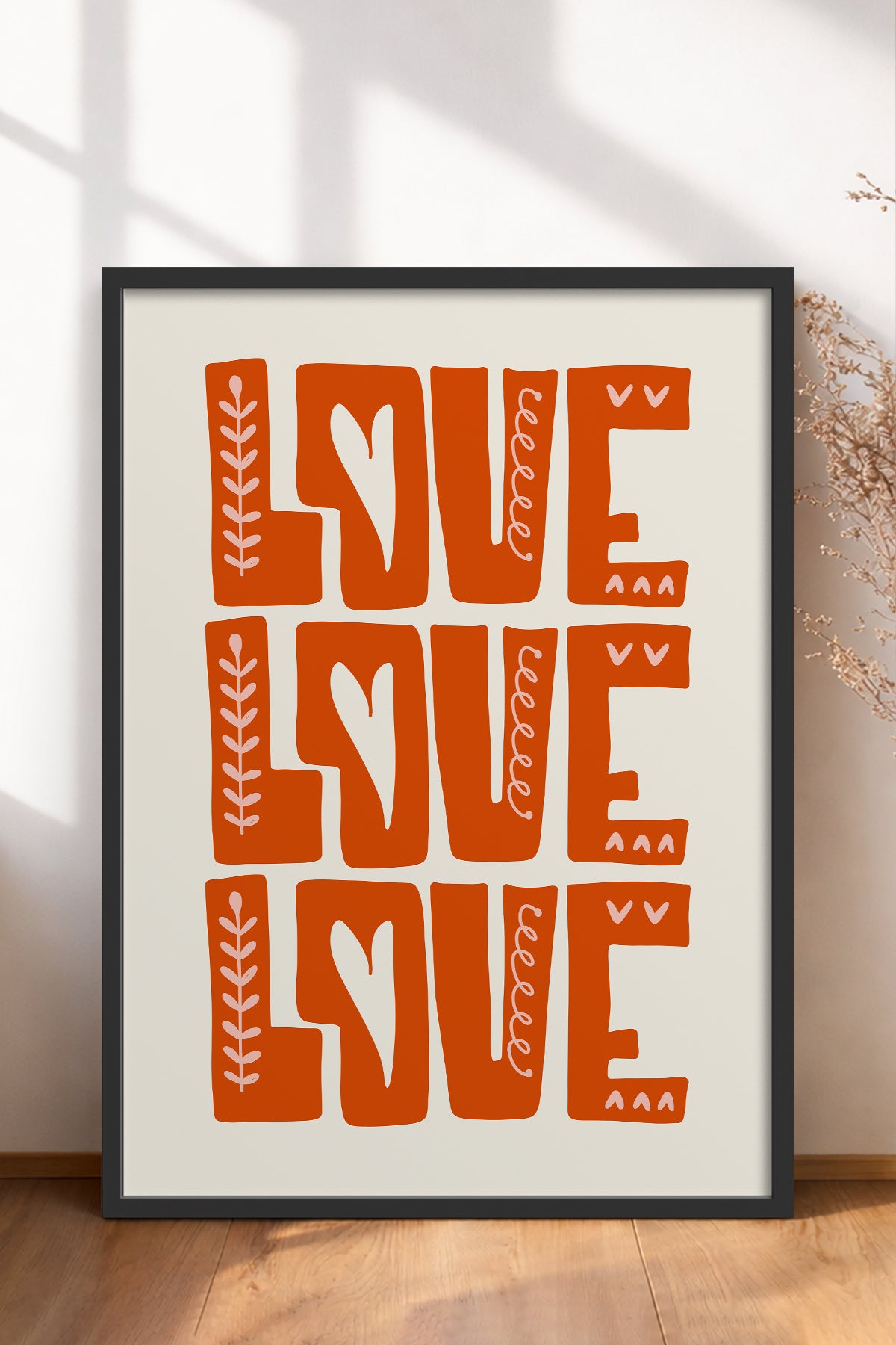 HOMEPACK Ahşap Çerçeveli Tablo Çerçeveli Poster Sanatsal Modern Duvar Dekoru FLOWER-134