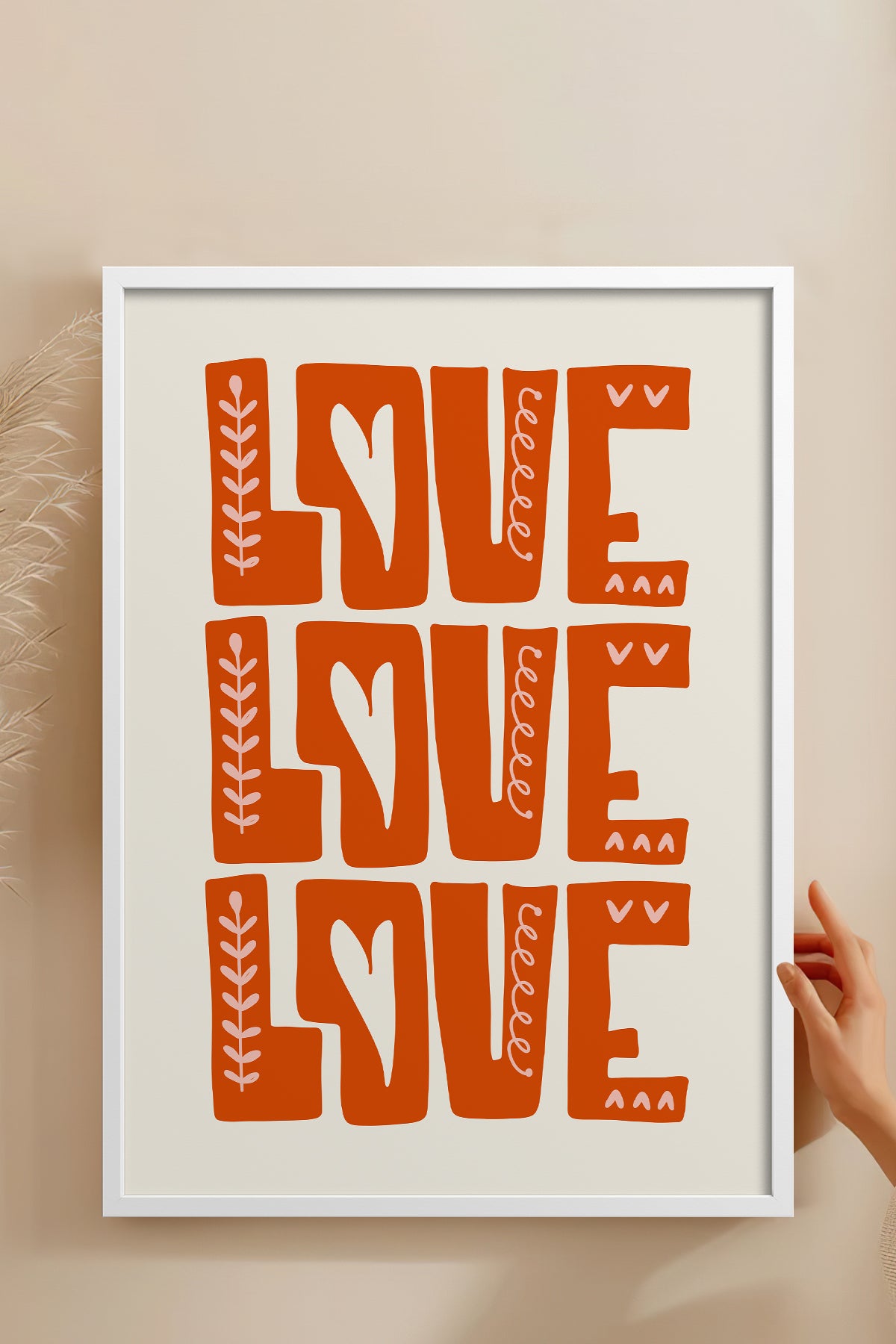 HOMEPACK Ahşap Çerçeveli Tablo Çerçeveli Poster Sanatsal Modern Duvar Dekoru FLOWER-134
