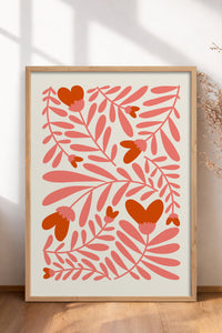 HOMEPACK Ahşap Çerçeveli Tablo Çerçeveli Poster Sanatsal Modern Duvar Dekoru FLOWER-135