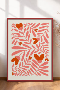 HOMEPACK Ahşap Çerçeveli Tablo Çerçeveli Poster Sanatsal Modern Duvar Dekoru FLOWER-135