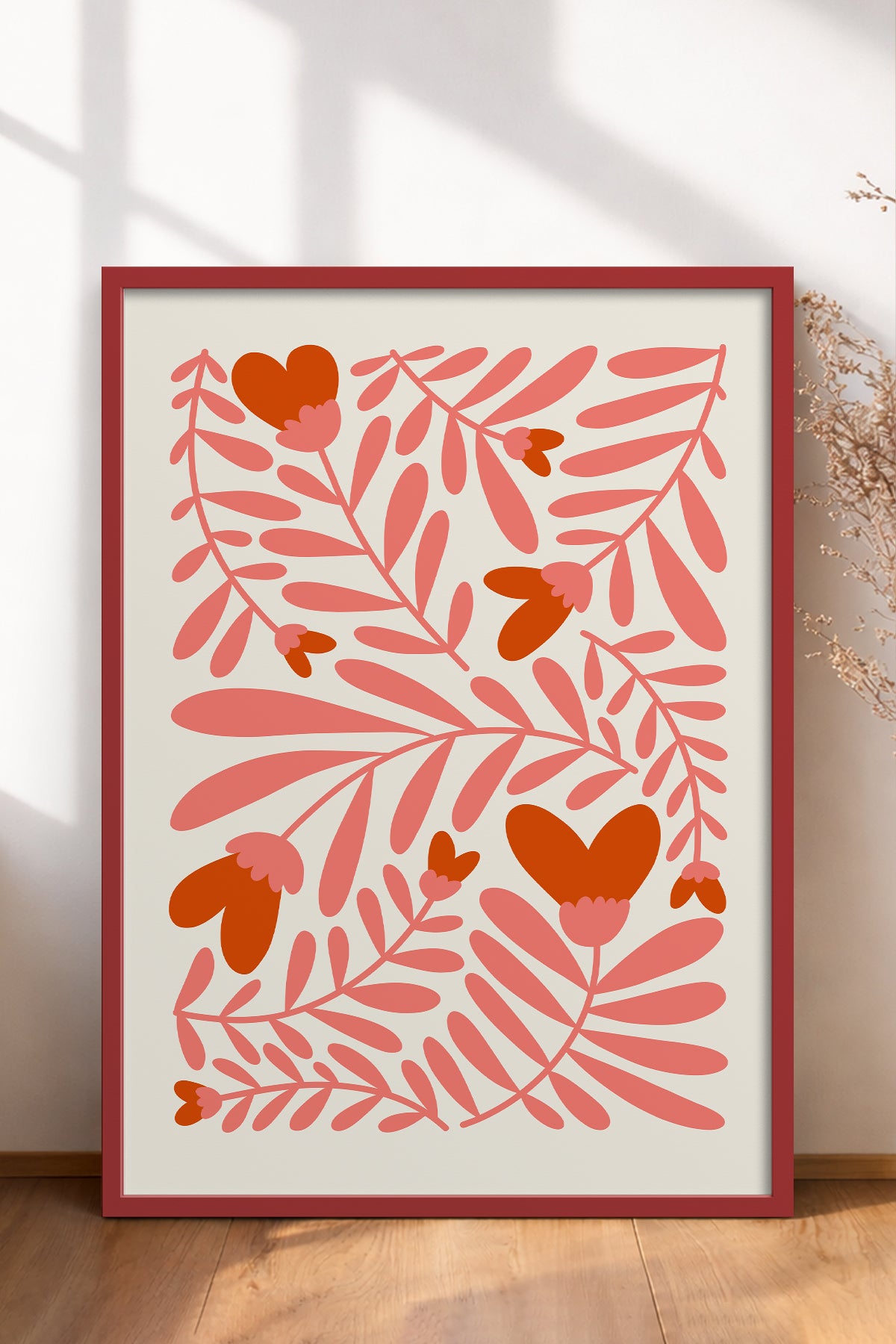 HOMEPACK Ahşap Çerçeveli Tablo Çerçeveli Poster Sanatsal Modern Duvar Dekoru FLOWER-135