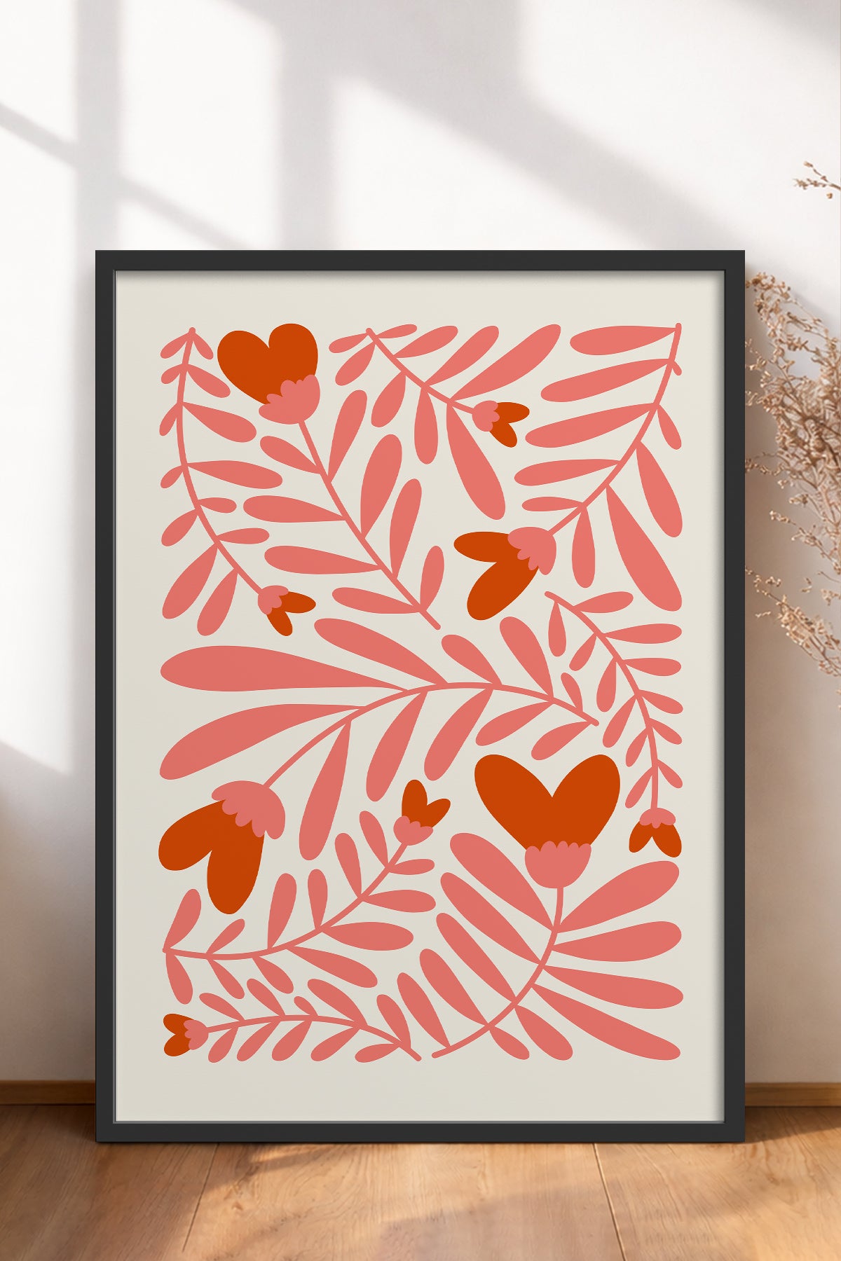 HOMEPACK Ahşap Çerçeveli Tablo Çerçeveli Poster Sanatsal Modern Duvar Dekoru FLOWER-135