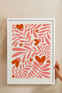 HOMEPACK Ahşap Çerçeveli Tablo Çerçeveli Poster Sanatsal Modern Duvar Dekoru FLOWER-135
