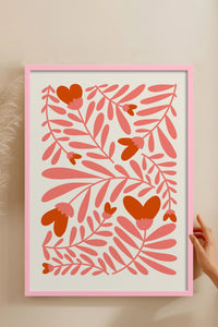 HOMEPACK Ahşap Çerçeveli Tablo Çerçeveli Poster Sanatsal Modern Duvar Dekoru FLOWER-135